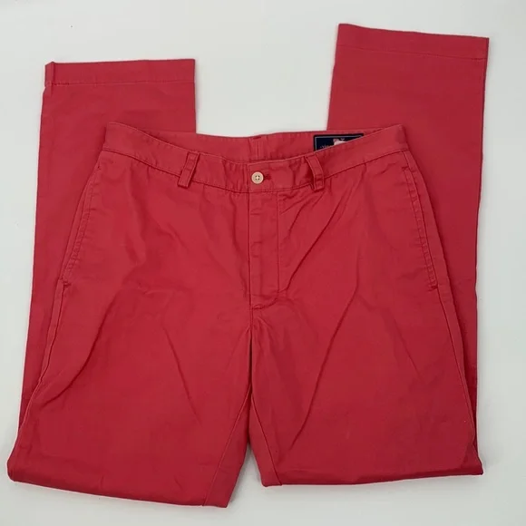 Vineyard Vines Pants Mens size 32 Cotton Slim Fit Club Pant Salmon pink Preppy - Picture 3 of 7